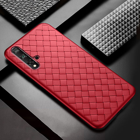 Custodia Silicone Morbida In Pelle Cover per Huawei Nova 5 Pro Rosso