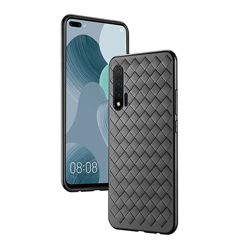 Custodia Silicone Morbida In Pelle Cover per Huawei Nova 6 5G Nero