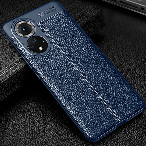 Custodia Silicone Morbida In Pelle Cover per Huawei Nova 9 Blu