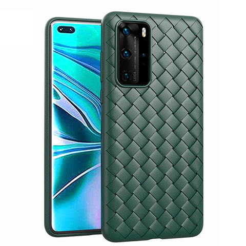 Custodia Silicone Morbida In Pelle Cover per Huawei P40 Pro Verde