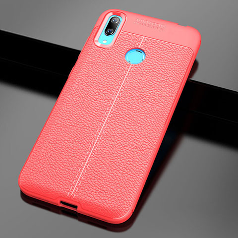 Custodia Silicone Morbida In Pelle Cover per Huawei Y7 (2019) Rosso