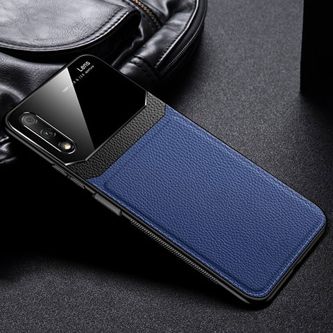 Custodia Silicone Morbida In Pelle Cover per Huawei Y9 Prime (2019) Blu