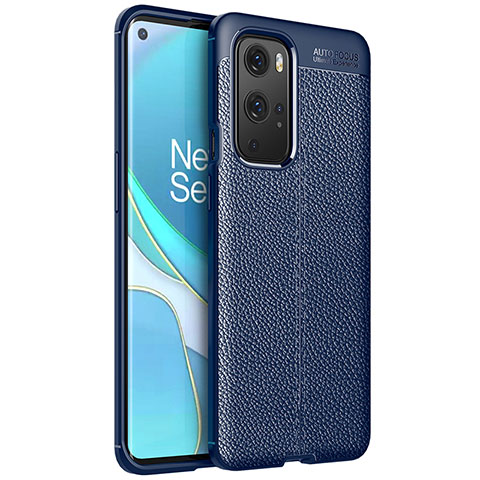 Custodia Silicone Morbida In Pelle Cover per OnePlus 9 Pro 5G Blu