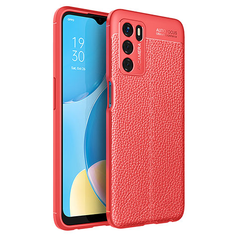 Custodia Silicone Morbida In Pelle Cover per Oppo A16s Rosso