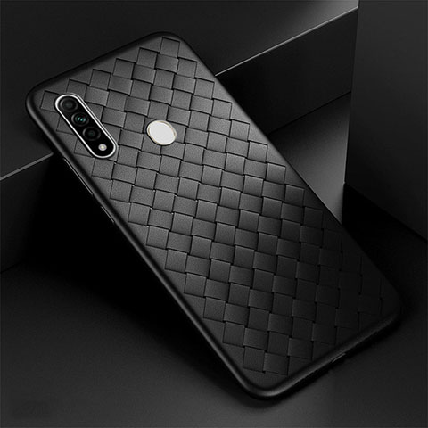 Custodia Silicone Morbida In Pelle Cover per Oppo A8 Nero