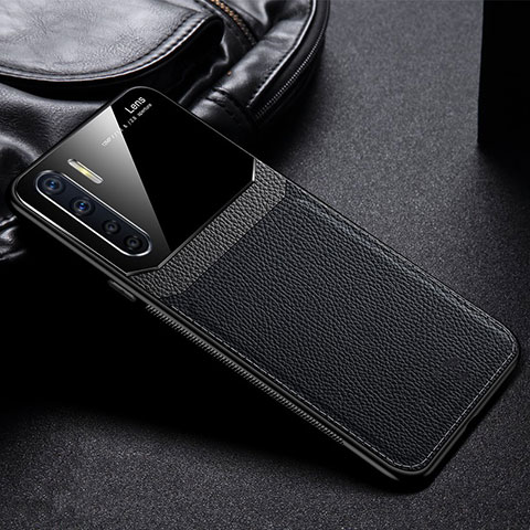 Custodia Silicone Morbida In Pelle Cover per Oppo A91 Nero