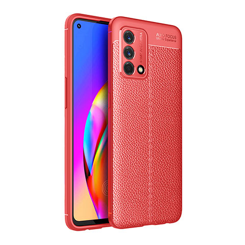 Custodia Silicone Morbida In Pelle Cover per Oppo A95 4G Rosso