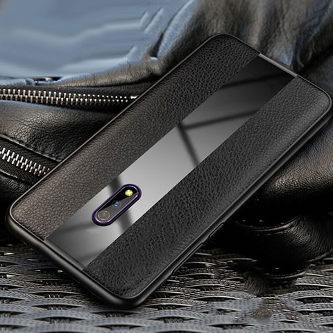 Custodia Silicone Morbida In Pelle Cover per Oppo K3 Nero