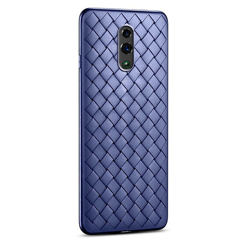 Custodia Silicone Morbida In Pelle Cover per Oppo Reno Blu