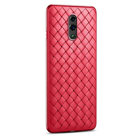 Custodia Silicone Morbida In Pelle Cover per Oppo Reno Rosso