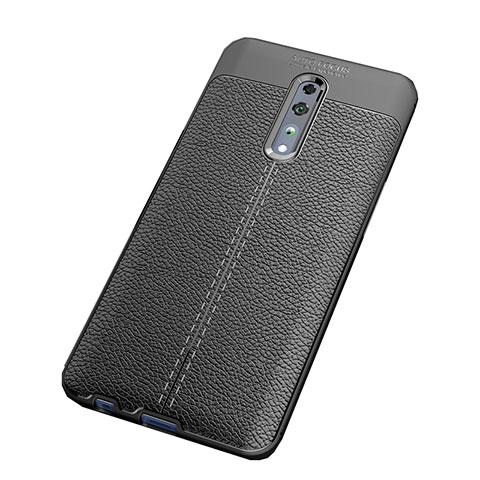 Custodia Silicone Morbida In Pelle Cover per Oppo Reno Z Nero