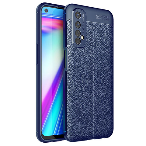 Custodia Silicone Morbida In Pelle Cover per Realme 7 Blu