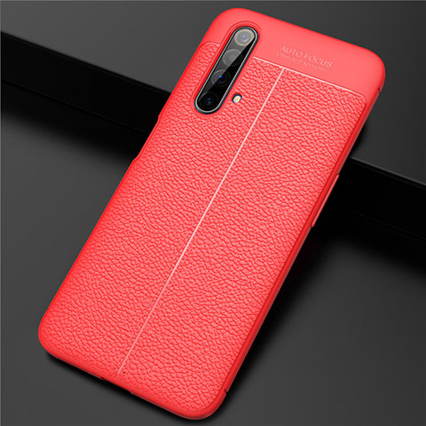 Custodia Silicone Morbida In Pelle Cover per Realme X3 Rosso