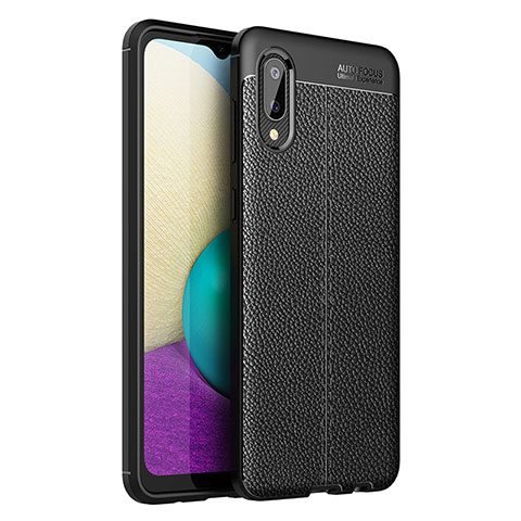 Custodia Silicone Morbida In Pelle Cover per Samsung Galaxy A02 Nero