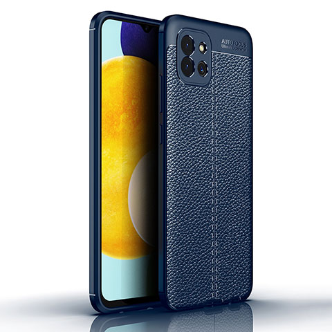 Custodia Silicone Morbida In Pelle Cover per Samsung Galaxy A03 Blu