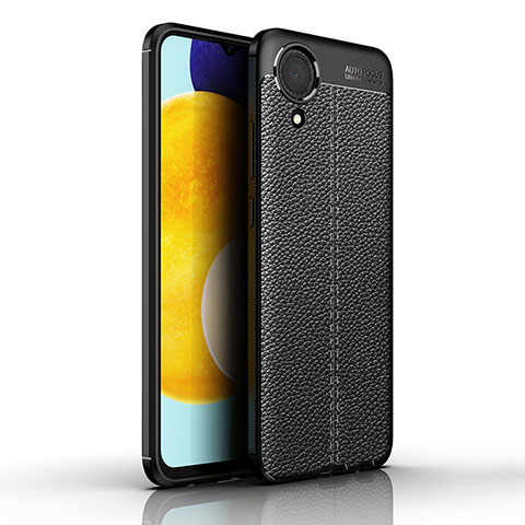 Custodia Silicone Morbida In Pelle Cover per Samsung Galaxy A03 Core Nero