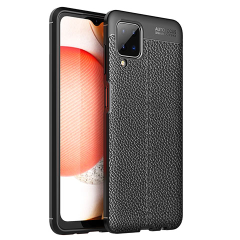 Custodia Silicone Morbida In Pelle Cover per Samsung Galaxy A12 5G Nero