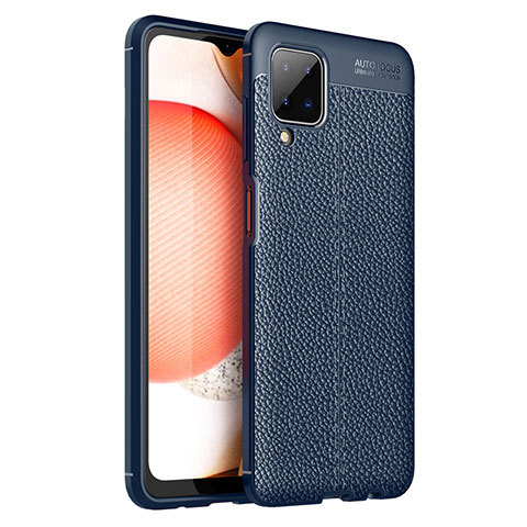 Custodia Silicone Morbida In Pelle Cover per Samsung Galaxy A12 Blu