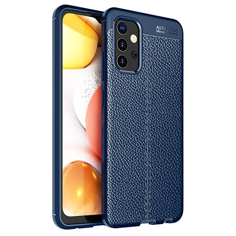 Custodia Silicone Morbida In Pelle Cover per Samsung Galaxy A32 5G Blu