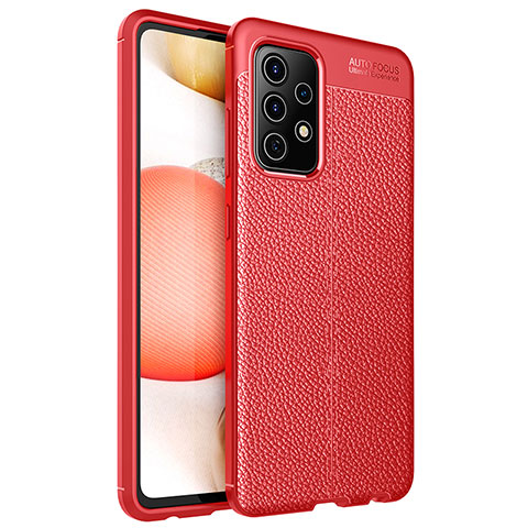 Custodia Silicone Morbida In Pelle Cover per Samsung Galaxy A52 4G Rosso