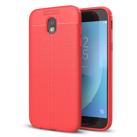 Custodia Silicone Morbida In Pelle Cover per Samsung Galaxy J5 (2017) Duos J530F Rosso