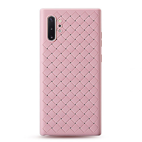 Custodia Silicone Morbida In Pelle Cover per Samsung Galaxy Note 10 Plus 5G Oro Rosa