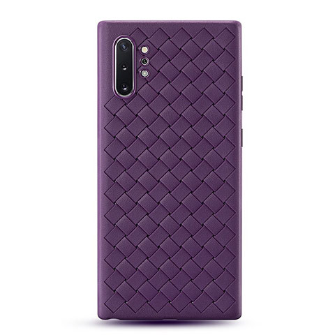 Custodia Silicone Morbida In Pelle Cover per Samsung Galaxy Note 10 Plus Viola