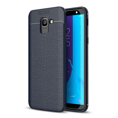 Custodia Silicone Morbida In Pelle Cover per Samsung Galaxy On6 (2018) J600F J600G Blu