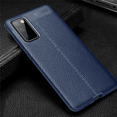 Custodia Silicone Morbida In Pelle Cover per Samsung Galaxy S20 FE 2022 5G Blu