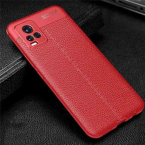 Custodia Silicone Morbida In Pelle Cover per Vivo V20 Rosso