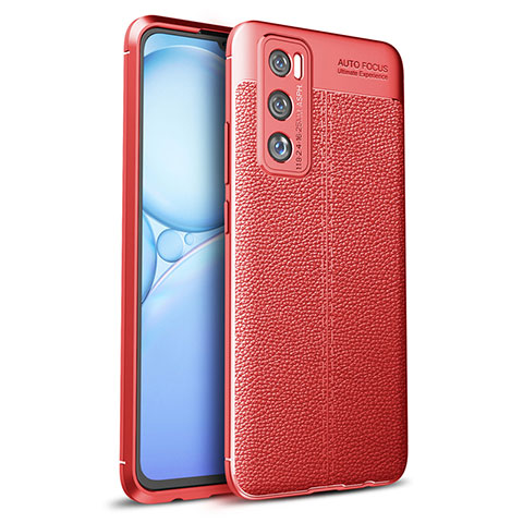 Custodia Silicone Morbida In Pelle Cover per Vivo V20 SE Rosso