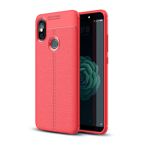 Custodia Silicone Morbida In Pelle Cover per Xiaomi Mi 6X Rosso