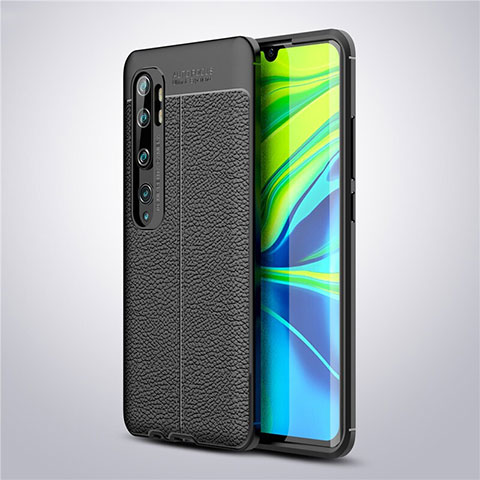 Custodia Silicone Morbida In Pelle Cover per Xiaomi Mi Note 10 Pro Nero