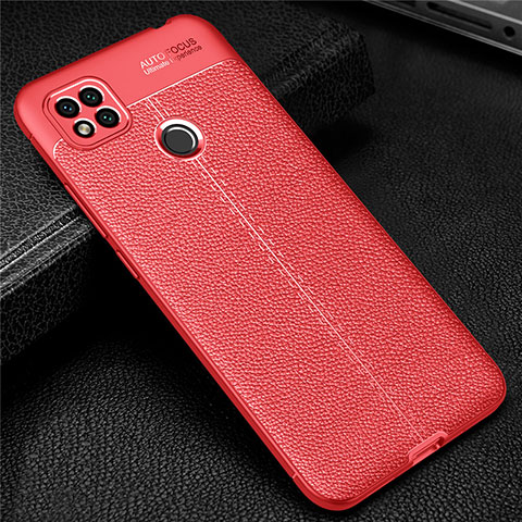 Custodia Silicone Morbida In Pelle Cover per Xiaomi POCO C3 Rosso