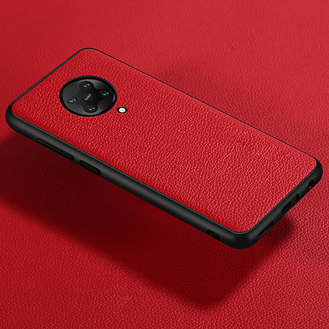 Custodia Silicone Morbida In Pelle Cover per Xiaomi Poco F2 Pro Rosso