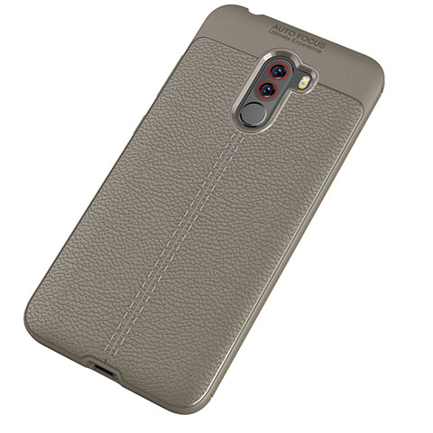 Custodia Silicone Morbida In Pelle Cover per Xiaomi Pocophone F1 Grigio