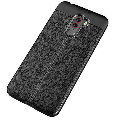 Custodia Silicone Morbida In Pelle Cover per Xiaomi Pocophone F1 Nero