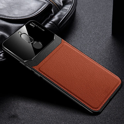 Custodia Silicone Morbida In Pelle Cover per Xiaomi Redmi 8 Marrone