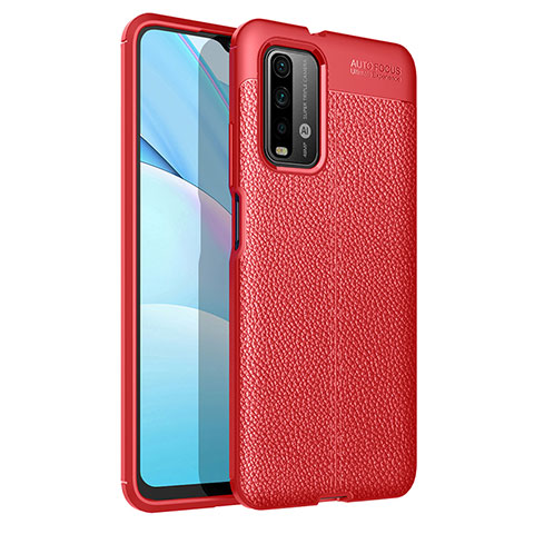 Custodia Silicone Morbida In Pelle Cover per Xiaomi Redmi 9 Power Rosso