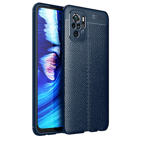 Custodia Silicone Morbida In Pelle Cover per Xiaomi Redmi Note 10 4G Blu