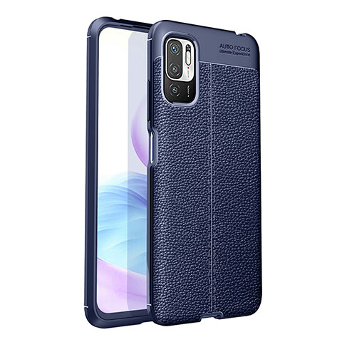 Custodia Silicone Morbida In Pelle Cover per Xiaomi Redmi Note 10T 5G Blu