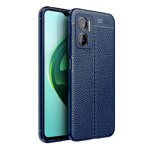 Custodia Silicone Morbida In Pelle Cover per Xiaomi Redmi Note 11E 5G Blu