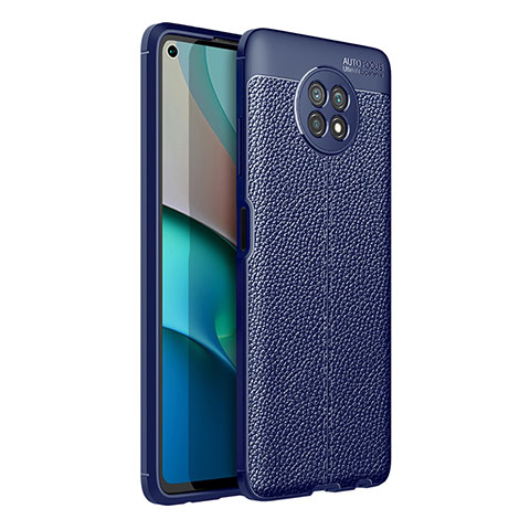 Custodia Silicone Morbida In Pelle Cover per Xiaomi Redmi Note 9 5G Blu