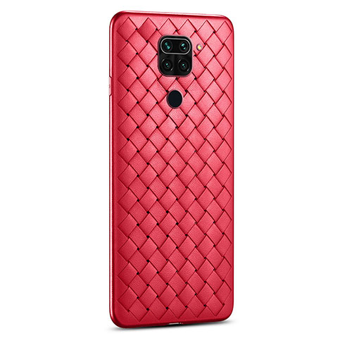 Custodia Silicone Morbida In Pelle Cover per Xiaomi Redmi Note 9 Rosso