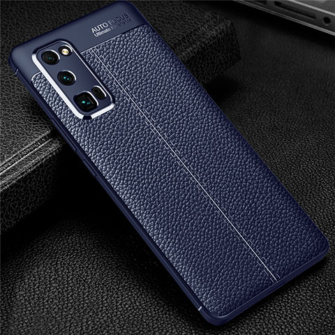 Custodia Silicone Morbida In Pelle Cover S01 per Huawei Honor 30 Pro Blu