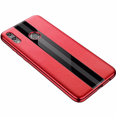 Custodia Silicone Morbida In Pelle Cover S01 per Huawei Honor 8X Rosso