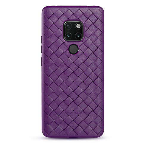 Custodia Silicone Morbida In Pelle Cover S01 per Huawei Mate 20 Viola