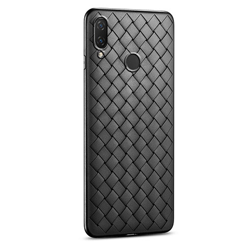 Custodia Silicone Morbida In Pelle Cover S01 per Huawei P Smart (2019) Nero