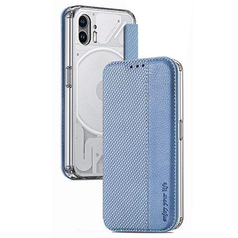 Custodia Silicone Morbida In Pelle Cover S01 per Nothing Phone 2 Blu