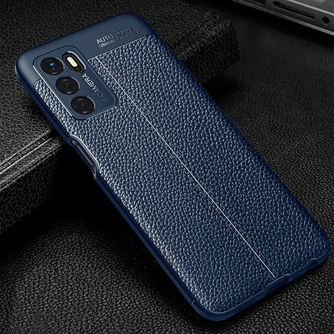 Custodia Silicone Morbida In Pelle Cover S01 per Oppo A16 Blu